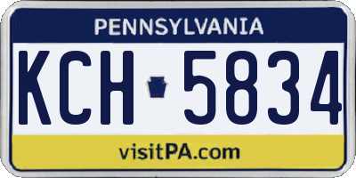 PA license plate KCH5834