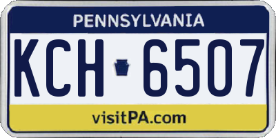 PA license plate KCH6507