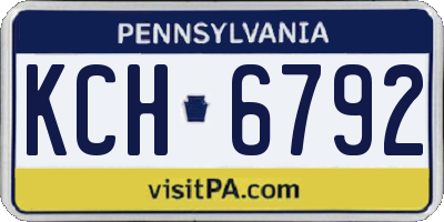 PA license plate KCH6792