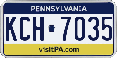 PA license plate KCH7035