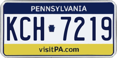 PA license plate KCH7219