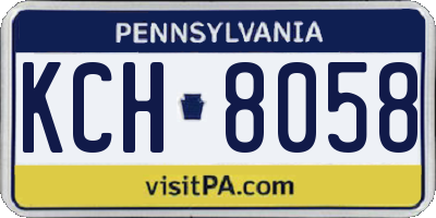 PA license plate KCH8058