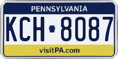 PA license plate KCH8087