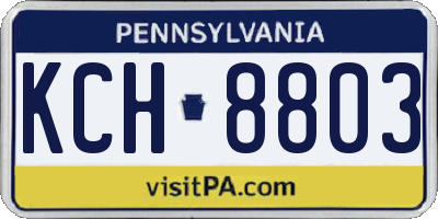 PA license plate KCH8803