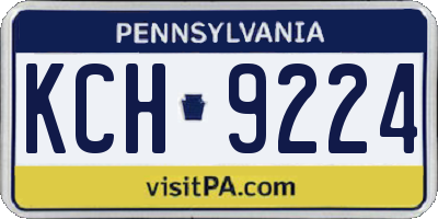 PA license plate KCH9224