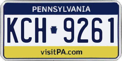 PA license plate KCH9261
