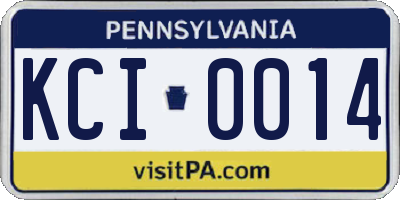 PA license plate KCI0014