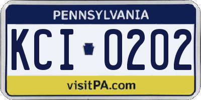 PA license plate KCI0202