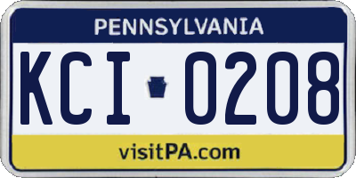 PA license plate KCI0208