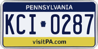 PA license plate KCI0287