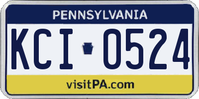 PA license plate KCI0524