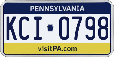 PA license plate KCI0798