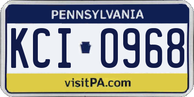 PA license plate KCI0968