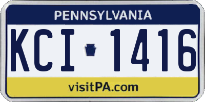 PA license plate KCI1416