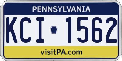 PA license plate KCI1562