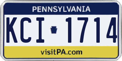 PA license plate KCI1714