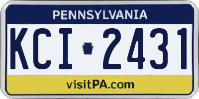PA license plate KCI2431