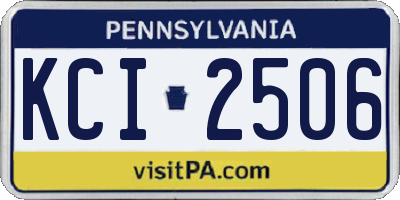 PA license plate KCI2506