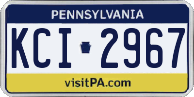 PA license plate KCI2967