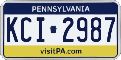 PA license plate KCI2987