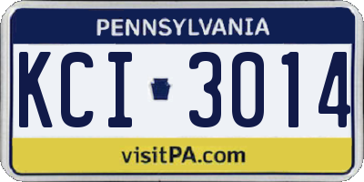 PA license plate KCI3014