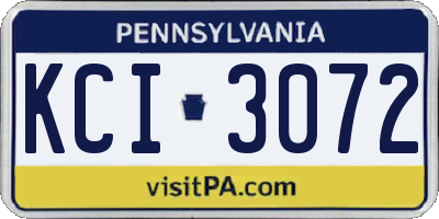 PA license plate KCI3072