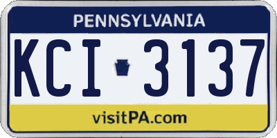PA license plate KCI3137
