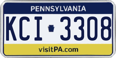 PA license plate KCI3308