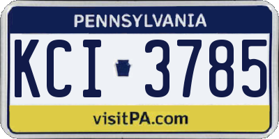 PA license plate KCI3785