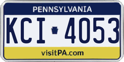 PA license plate KCI4053