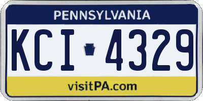 PA license plate KCI4329