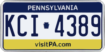PA license plate KCI4389