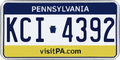 PA license plate KCI4392