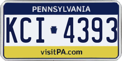 PA license plate KCI4393