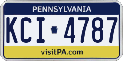 PA license plate KCI4787
