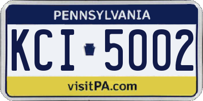 PA license plate KCI5002