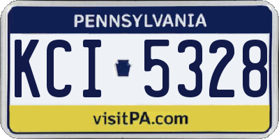 PA license plate KCI5328