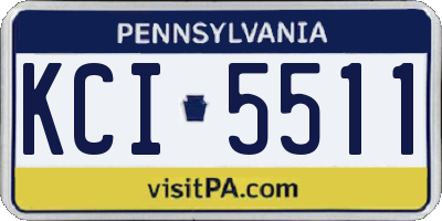 PA license plate KCI5511