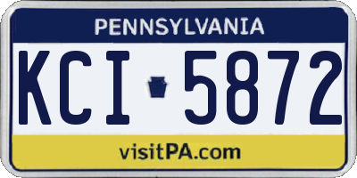 PA license plate KCI5872