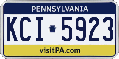 PA license plate KCI5923