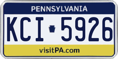PA license plate KCI5926