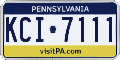 PA license plate KCI7111
