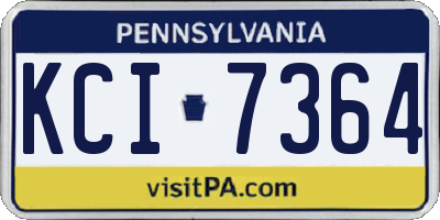 PA license plate KCI7364