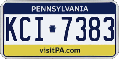 PA license plate KCI7383