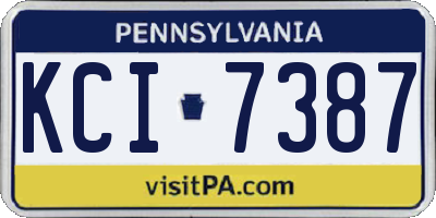 PA license plate KCI7387