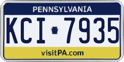 PA license plate KCI7935