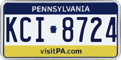 PA license plate KCI8724