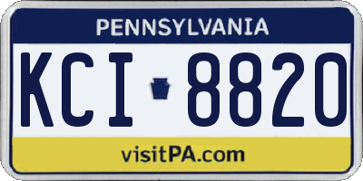 PA license plate KCI8820