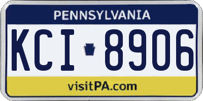 PA license plate KCI8906