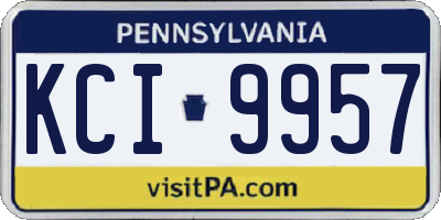 PA license plate KCI9957